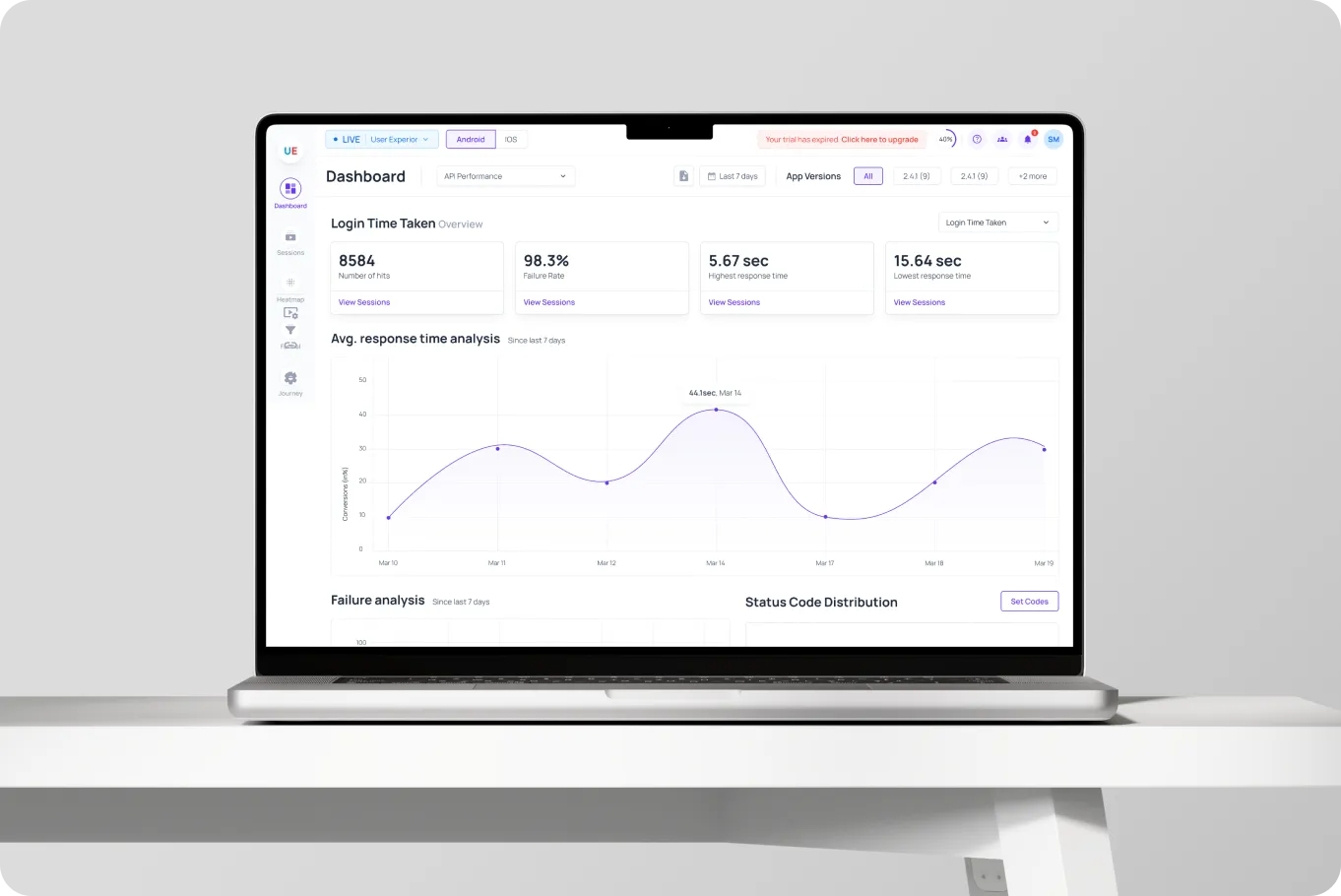 UserExperior analytics home